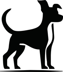 Vector silhouette of dog on white background