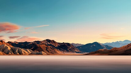 Fototapeta premium Dramatic Mountainous Desert Landscape at Striking Sunset