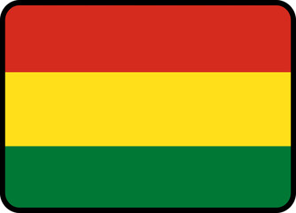 Bolivia Flag Rounded Rectangle Icon