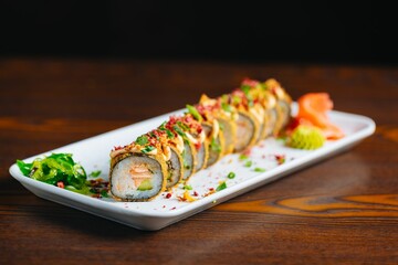 Sushi Roll with Garnish