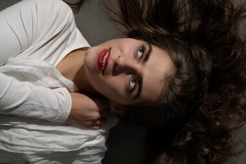 Studio photoshoot of a beautiful and sexy girl, 21 years old