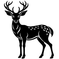 doodle sketchy deer vector illustration with white background 