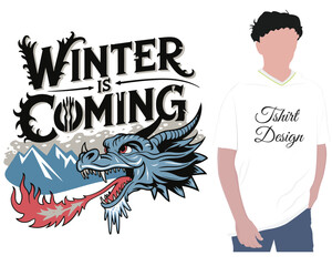 Winter and Snow T-shirt Design.