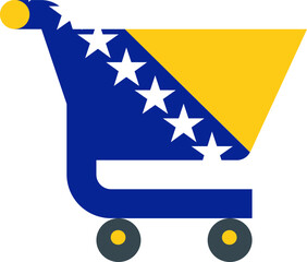 Bosnia and Herzegovina flag on Cart icon
