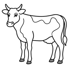 cow doodle sketchy vector illustration cartoon isolated with a white background  