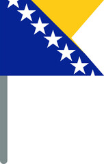 Bosnia and Herzegovina Flag On Crisp Corners