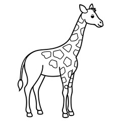 giraffe doodle sketchy vector illustration with a white background 