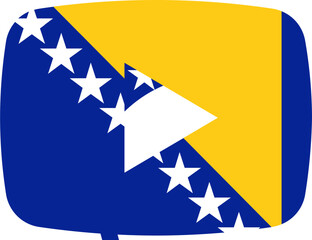 Bosnia and Herzegovina Flag on video player icon