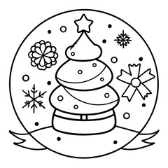 christmas greeting card with holly, gift box, text merry christmas vector illustration with fun brush ink calligraphy lettering typography for photo overlays t-shirt print flyer poster design