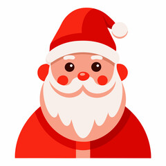 smiling santa claus icon symbol vector illustration in red color with white background for photo overlays t-shirt prints, and flyer poster designs