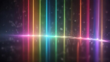 Abstract blurred lights with vibrant rainbow colors, background, bokeh
