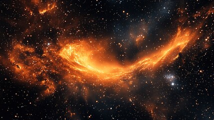 Fototapeta premium A vibrant cosmic scene showcasing swirling gases and stars in a deep space environment.