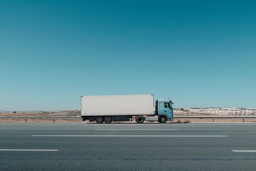 Sleek Modern Cargo Truck on Open Road