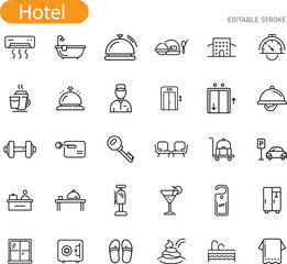 Hotel Amenities Icons of Comfort, Service, and Luxury
