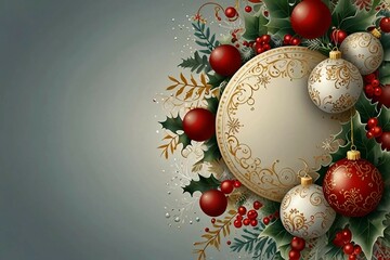 A festive Christmas background filled with symbols of the season.