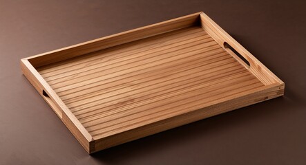Fototapeta premium Wooden Tray on Brown background design