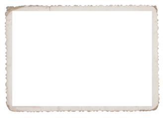 Retro photo paper frame isolated on transparent background. Scanned material for retro photo frames and templates	