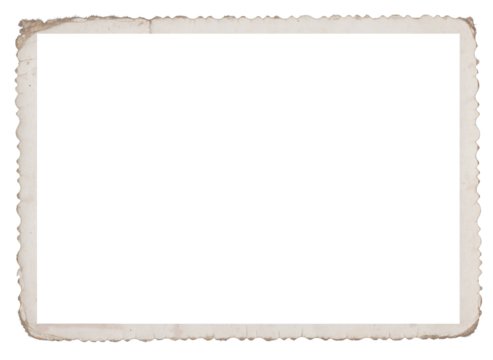 Retro photo paper frame isolated on transparent background. Scanned material for retro photo frames and templates	