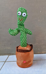 Cactus doll (Boneka Kaktus) children's toy. The cactus doll can move and talk. Selective focus