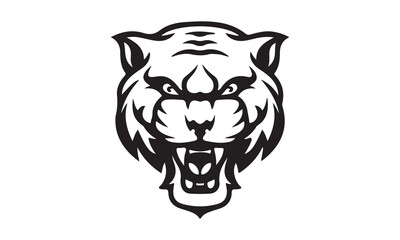 sports-logo-of-a-snarling-wildcat-in-profile vector illustration