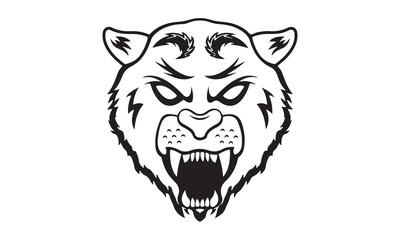 sports-logo-of-a-snarling-wildcat-in-profile vector illustration