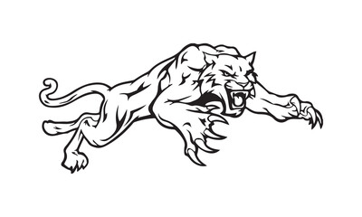 sports-logo-of-a-snarling-wildcat-in-profile vector illustration