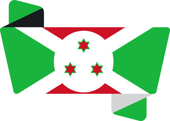 Folded Icon of Burundi Flag