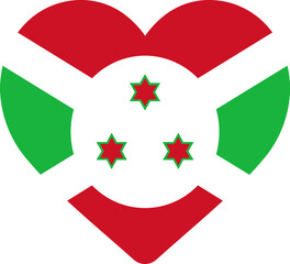 Heart Icon on Burundi Flag