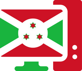 Monitor and CPU icon Burundi Flag