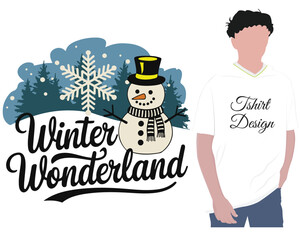 Winter and Snow T-shirt Design.
