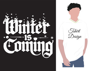 Winter and Snow T-shirt Design.