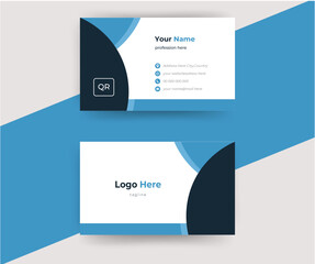 Creative and stylish blue Business Card. Vector 
illustration design.