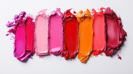 Vibrant Lipstick Shades in Artistic Arrangement