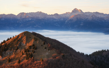 sunset in the mountains