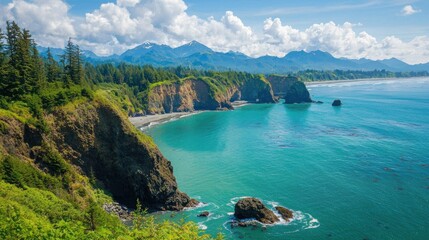 Scenic road trip adventure along the pacific coast highway stunning landscape photography coastal cliffs breathtaking views nature's beauty