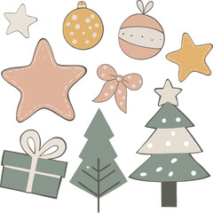 Vector illustration set features cozy and festive elements perfect for Christmas and winter
