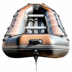 Inflatable boat on white background.