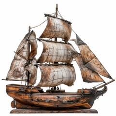 Old ship tackles. Old sailing ship vessel. Background