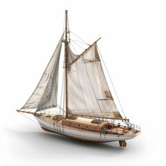 Obraz premium Sailboat under the white background