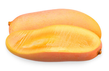 Ripe mango isolated on white clipping path