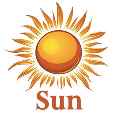 Naklejka premium Stylized sun illustration with orange and yellow tones.