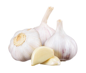 Garlic isolated on white clipping path