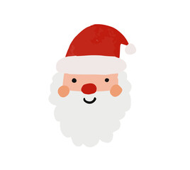 cute santa claus head watercolor illustration png transparent
