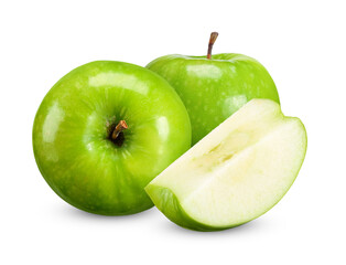 Green apple isolated on white clipping path