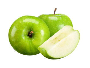 Green apple isolated on white clipping path