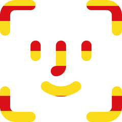 Catalonia flag on Face ID outline icon