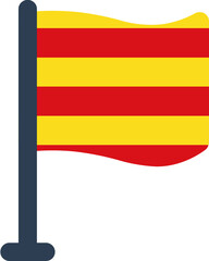 Catalonia Flag Rounded