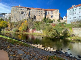 Fototapeta premium view of the castle of the river(Cesky Krumlov, Czech Republic)