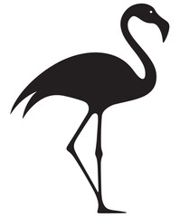 Fototapeta premium Flamingo Silhouette Vector Illustration, Elegant Flamingo Silhouette Isolated on White, Minimalist Flamingo Silhouette Icon, Standing Flamingo Silhouette Vector Art, Flamingo silhouette vector.
