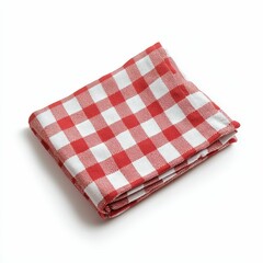 Folded red and white checkered cloth.